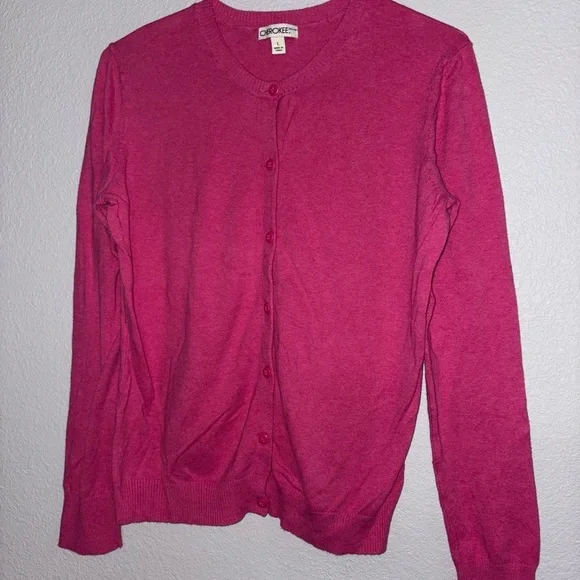 Cherokee Women's Pink Cardigan Sweater - Picture 1 of 3